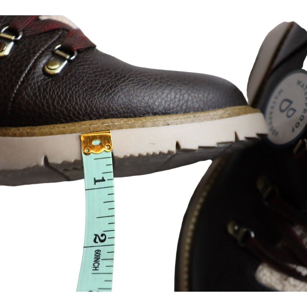 Dr. Scholls Boots Size 9.5 Brown Leather Lace-up Sherpa Lined So Cozy Wedge NEW - Picture 12 of 14